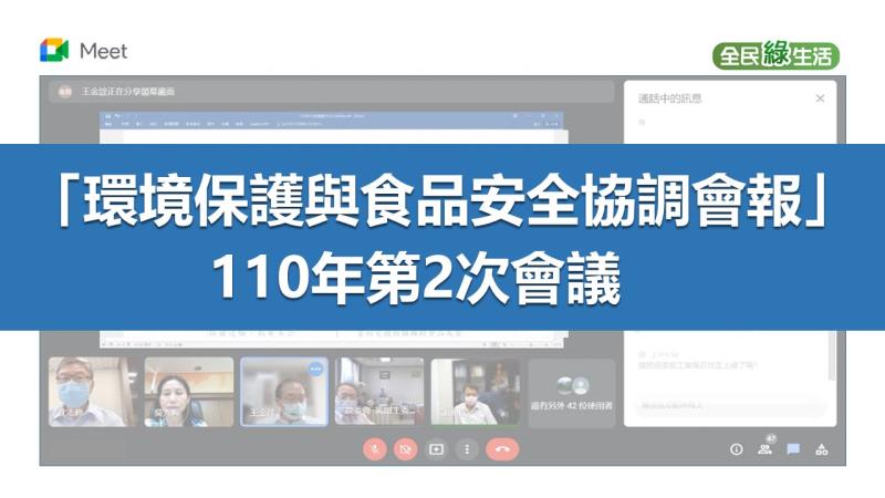 環境保護與食品安全協調會報110年第2次會議